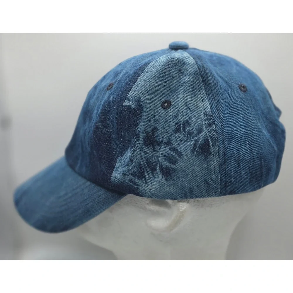 Sun N Sand Denim Pineapple Embroidered Adjustable Baseball Cap Strapback‎ Hat
